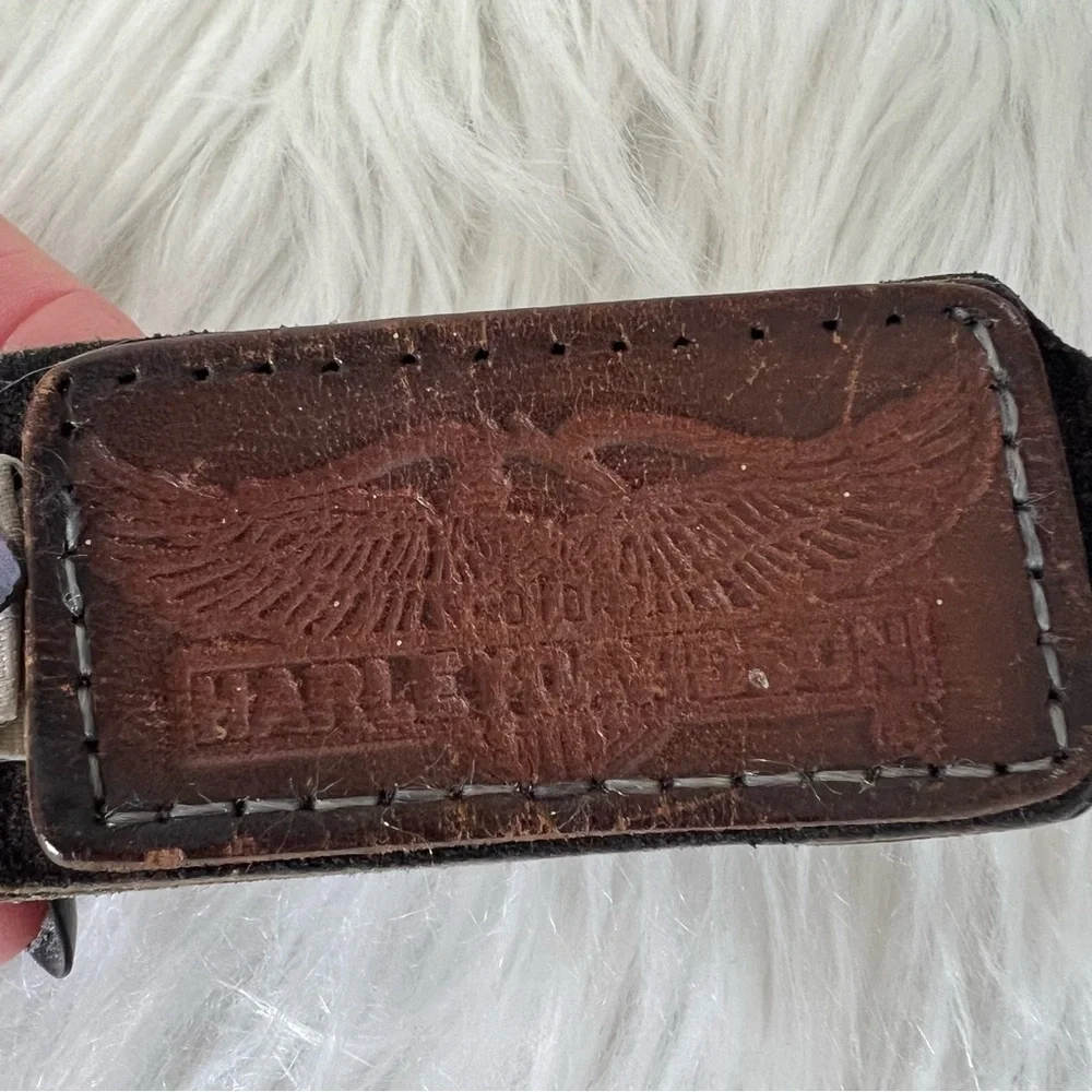 Harley-Davidson Vintage Leather Fringe Leather Tassel Keychain Bikercore Moto